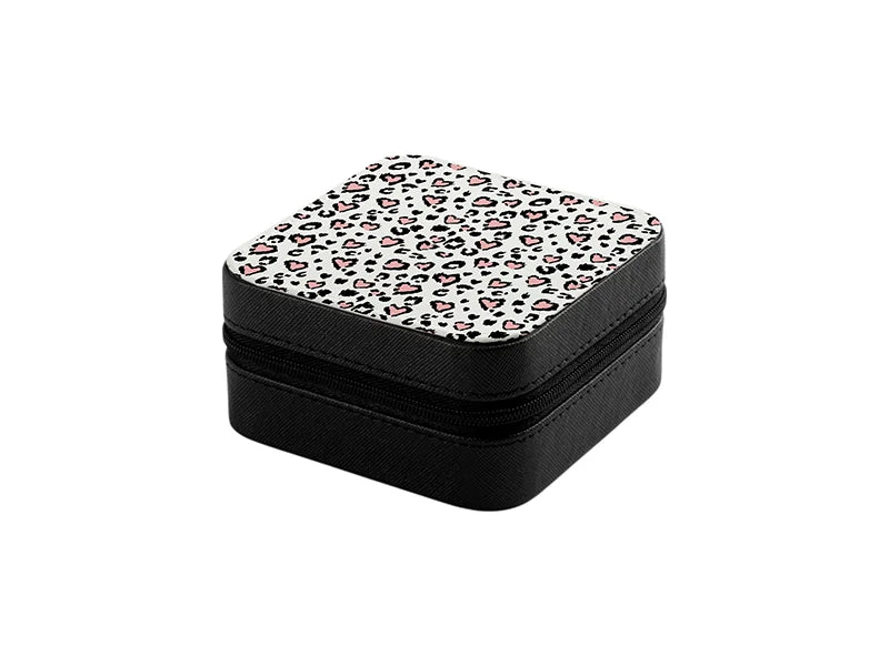 Sublimation Blanks PU Jewelry Box w/insert (10*10*5cm,Black)