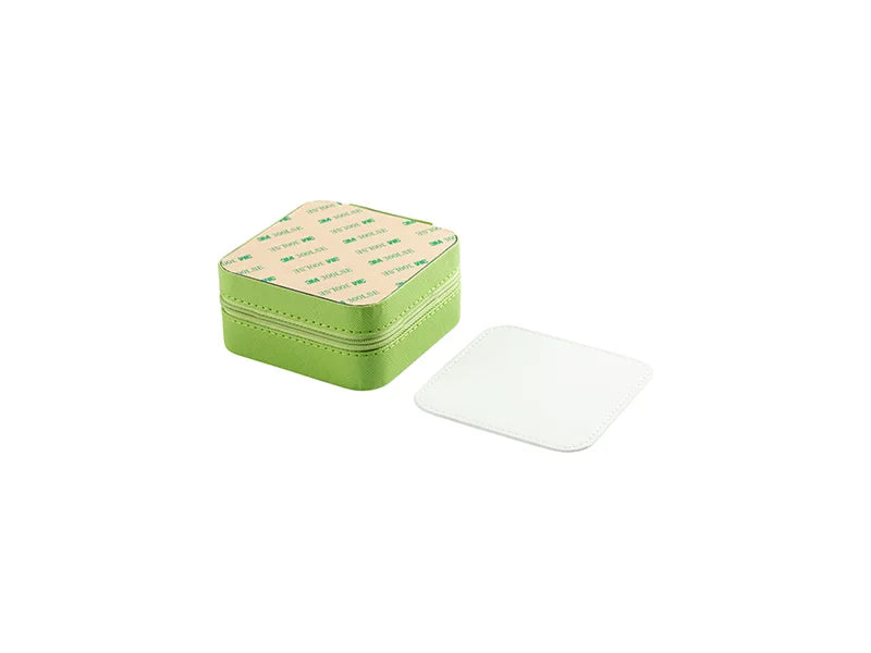 Sublimation Blanks PU Jewelry Box w/insert (10*10*5cm,Light Green)