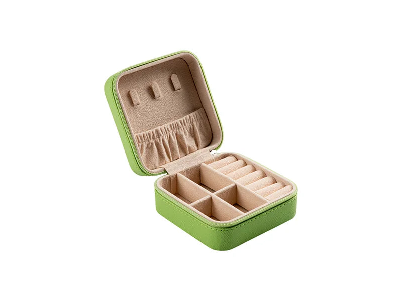 Sublimation Blanks PU Jewelry Box w/insert (10*10*5cm,Light Green)