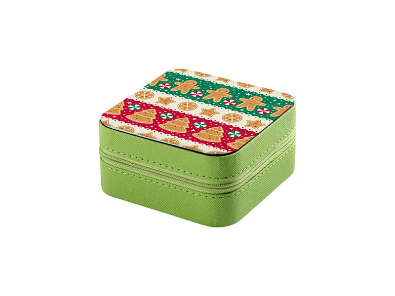 Sublimation Blanks PU Jewelry Box w/insert (10*10*5cm,Light Green)
