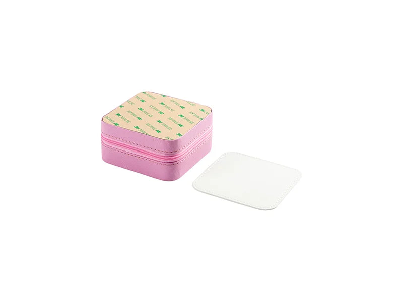 Sublimation Blanks PU Jewelry Box w/insert (10*10*5cm,Pink)