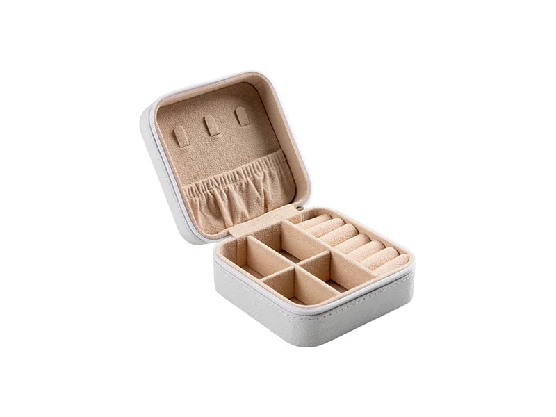 Sublimation Blanks PU Jewelry Box w/insert (10*10*5cm,White)