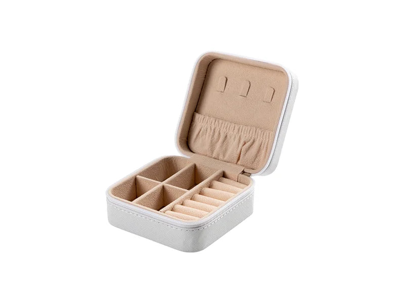 Sublimation Blanks PU Jewelry Box w/insert (10*10*5cm,White)