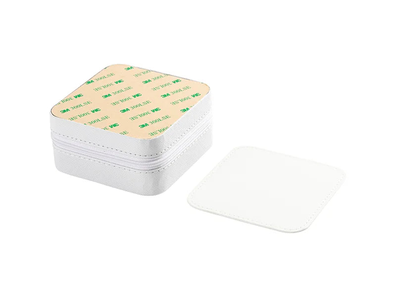 Sublimation Blanks PU Jewelry Box w/insert (10*10*5cm,White)