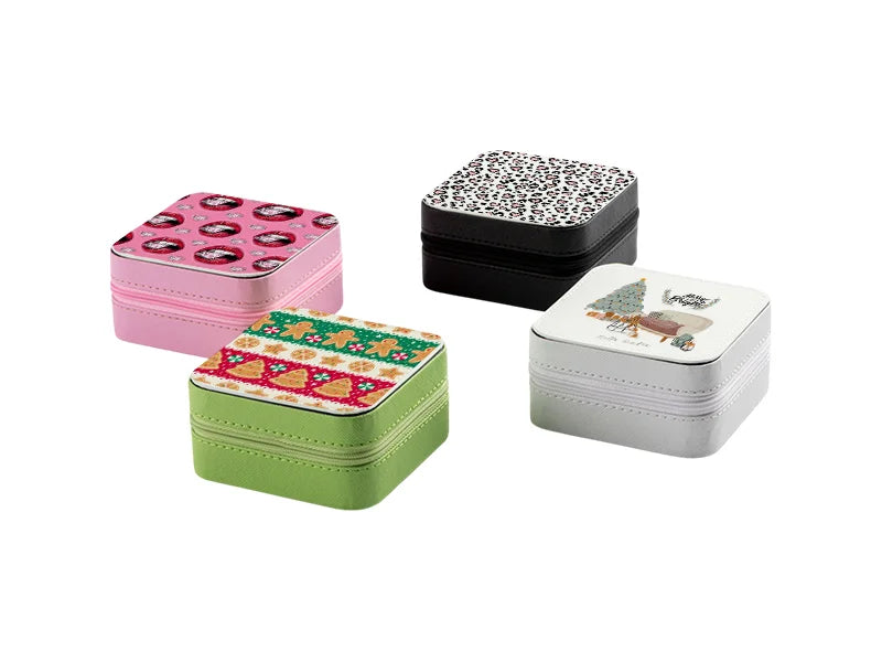 Sublimation Blanks PU Jewelry Box w/insert (10*10*5cm,White)