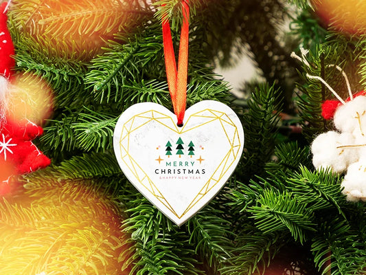 Sublimation Heart Marble Texture Ornament (7.6*7.6cm/ 3inchx3inch)