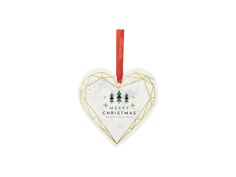 Sublimation Heart Marble Texture Ornament (7.6*7.6cm/ 3inchx3inch)