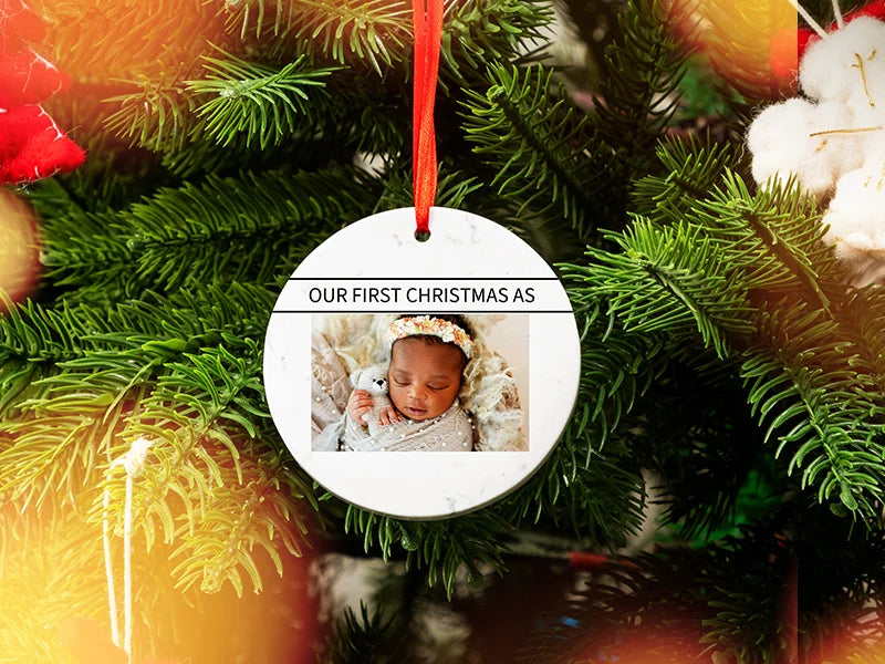 Sublimation Round Marble Texture Ornament (7.6/ 3inch)