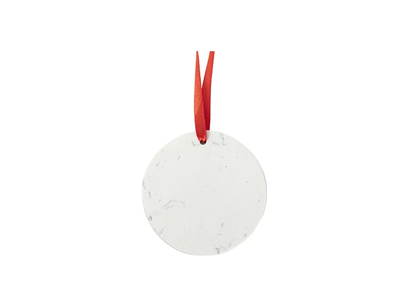 Sublimation Round Marble Texture Ornament (7.6/ 3inch)