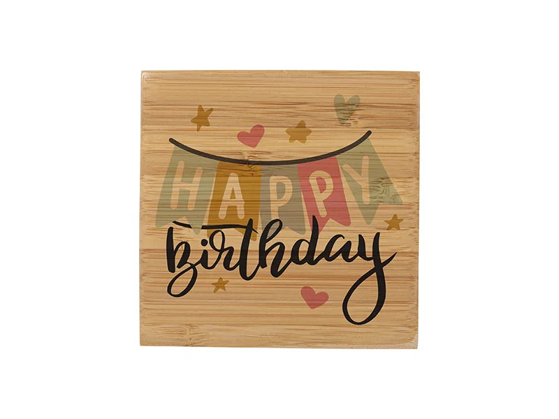 Sublimation Blanks Square Bamboo Coaster(9.7*9.7cm/3.7inch*3.7inch)