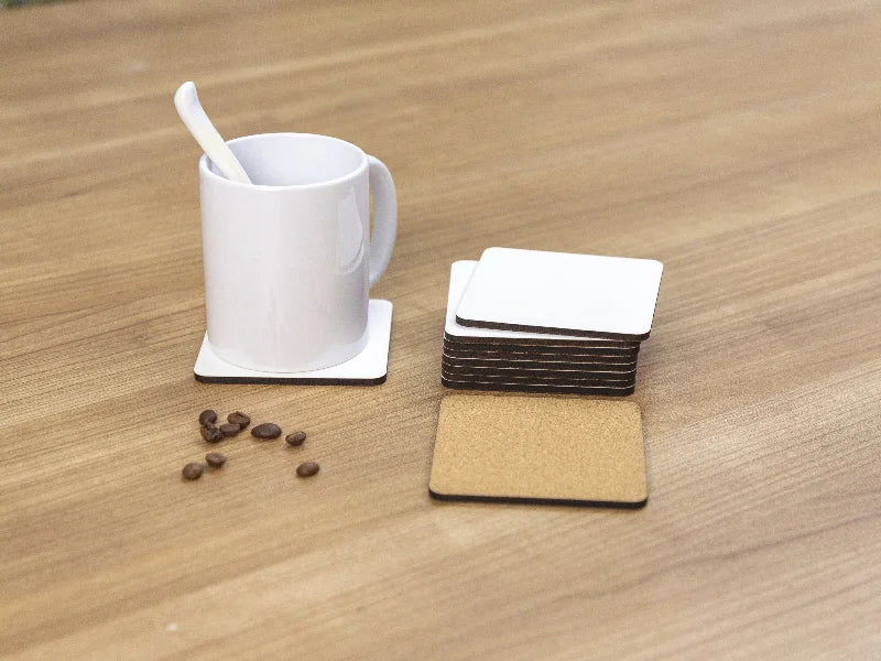 Sublimation Blanks Square HB Mug Coaster w/ Cork(9*9cm)