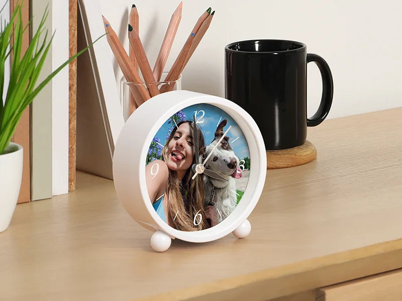 Sublimation Blank Alarm Clock w/ Sublimatable Alu Insert(10.5*10.7*4cm)