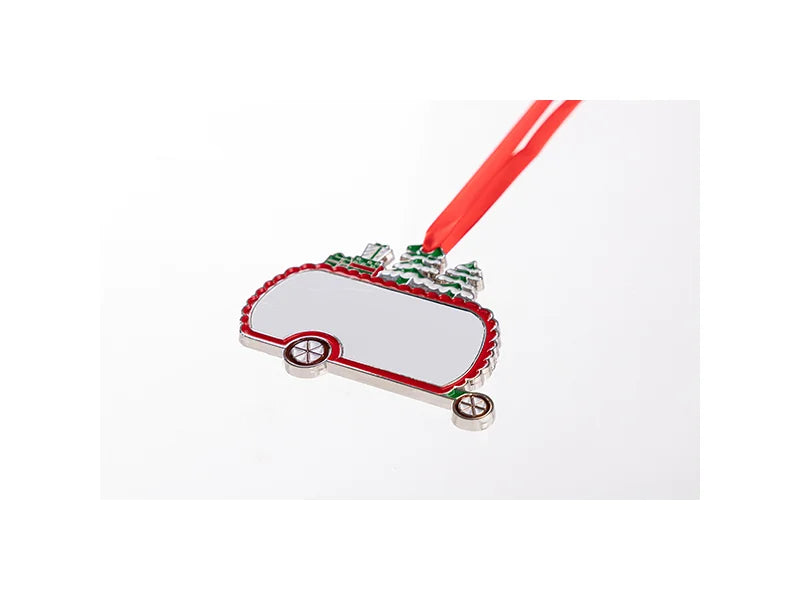 3” Sublimation Blank Santa's Van Metal Ornament