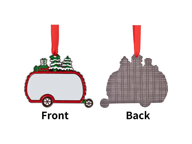 3” Sublimation Blank Santa's Van Metal Ornament