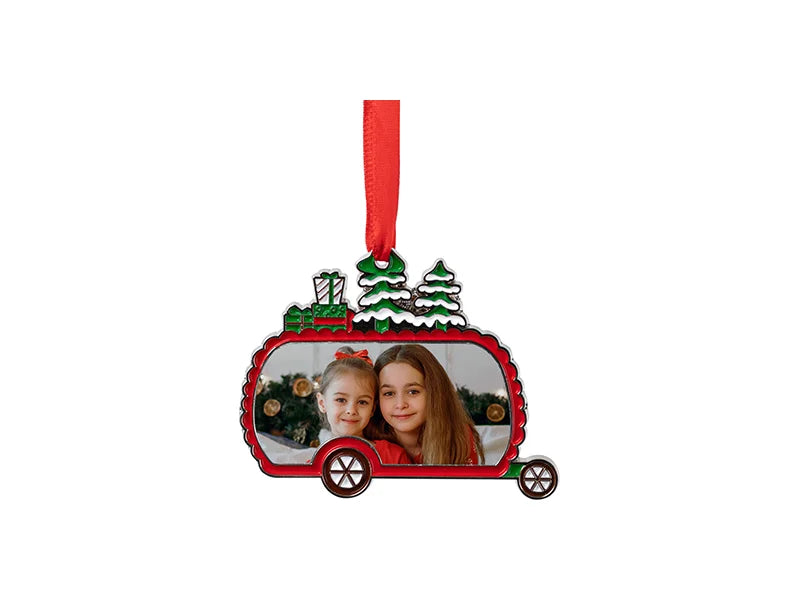 3” Sublimation Blank Santa's Van Metal Ornament
