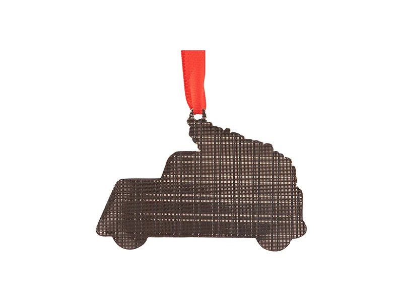 3” Sublimation Blank Christmas PEACE Truck Metal Ornament