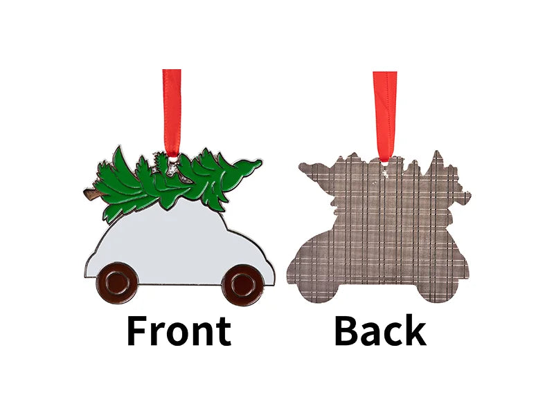3” Sublimation Blank Christmas PEACE Truck Metal Ornament