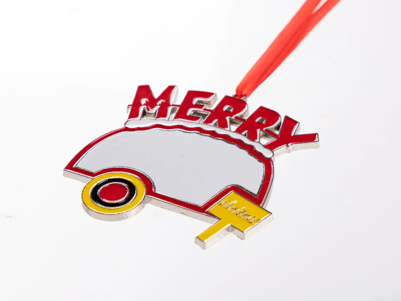 3” Sublimation Blank Merry Christmas Car Metal Ornament
