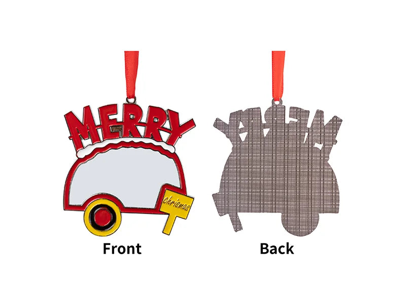 3” Sublimation Blank Merry Christmas Car Metal Ornament