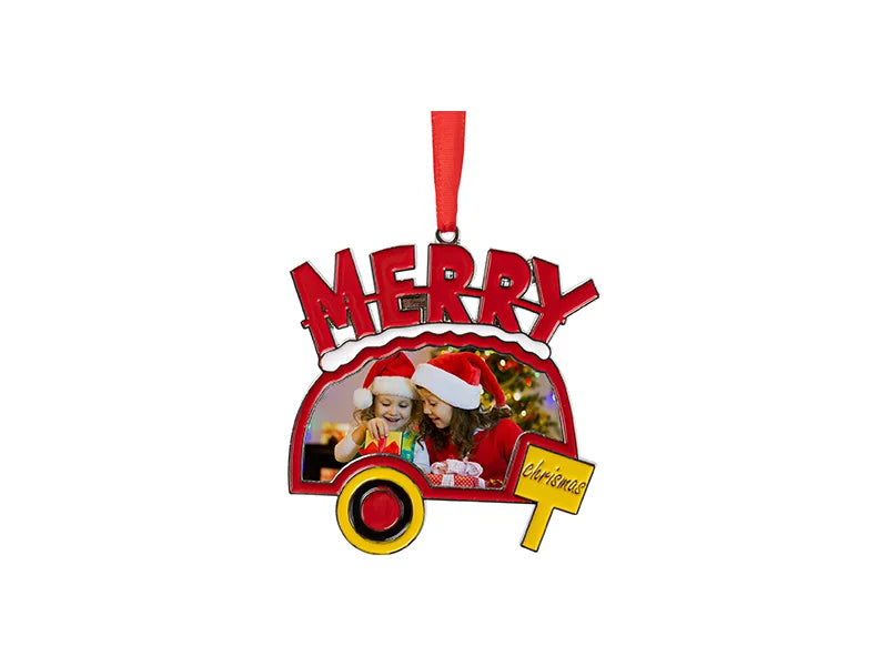 3” Sublimation Blank Merry Christmas Car Metal Ornament