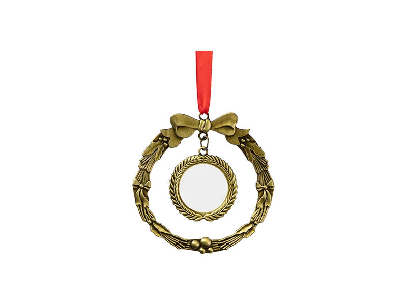 Round Sublimation Blank Wreath Metal Ornament