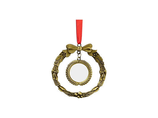 Round Sublimation Blank Wreath Metal Ornament