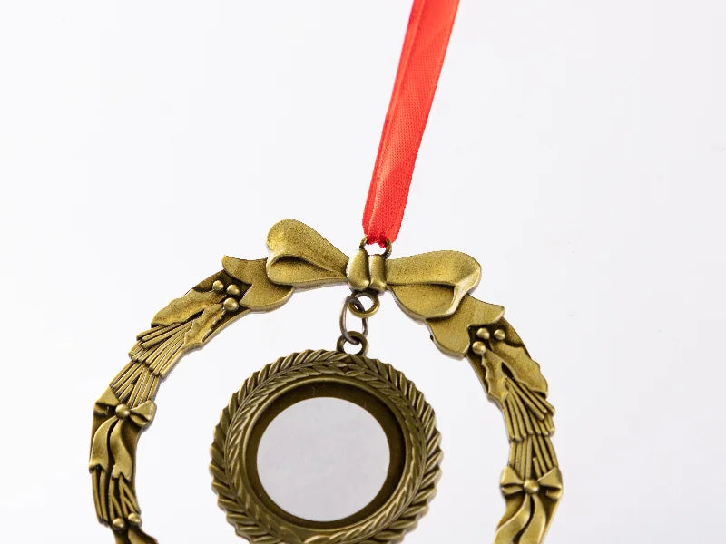 Round Sublimation Blank Wreath Metal Ornament