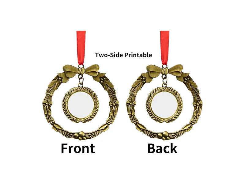 Round Sublimation Blank Wreath Metal Ornament
