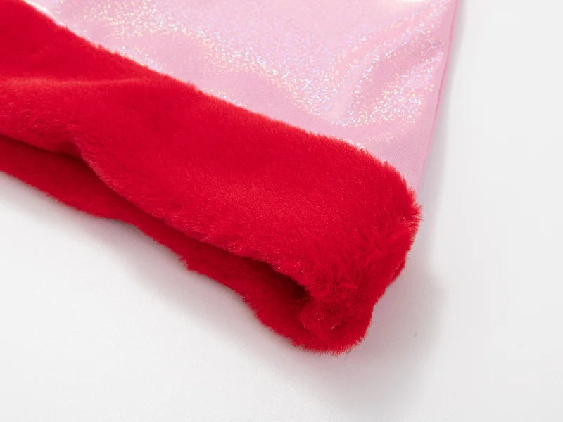 Sublimation Blanks Glitter Christmas Hat (Pink)