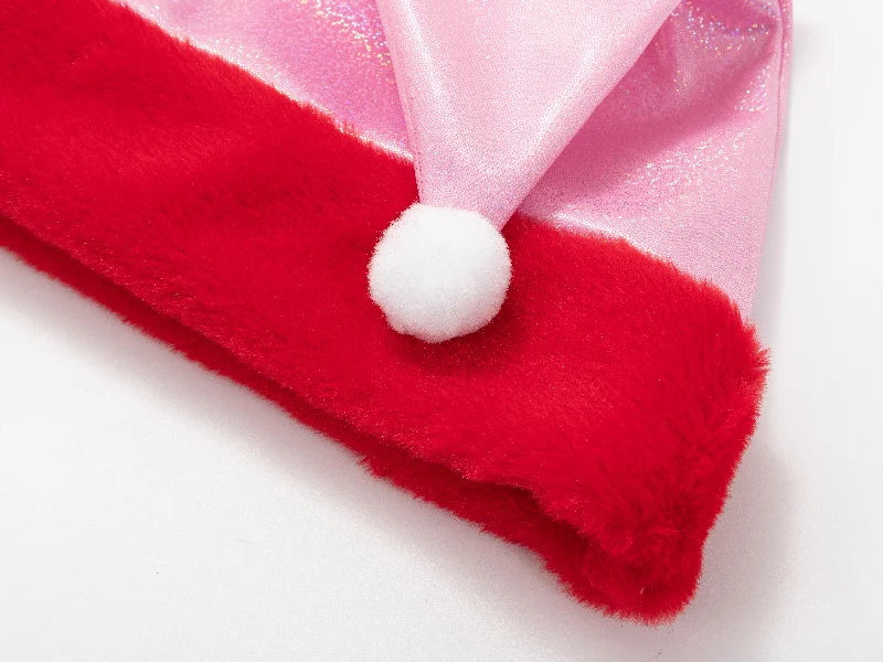 Sublimation Blanks Glitter Christmas Hat (Pink)