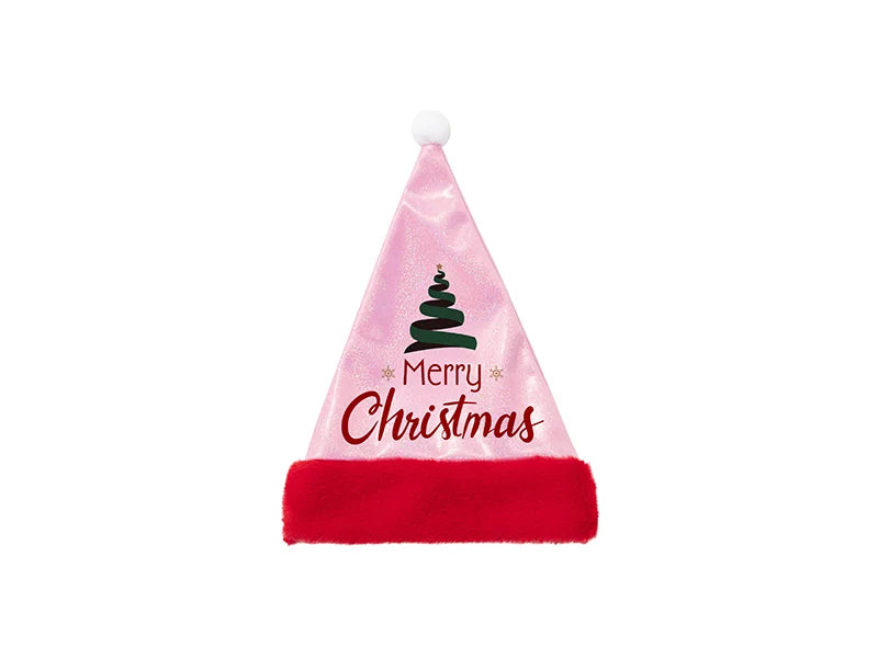 Sublimation Blanks Glitter Christmas Hat (Pink)