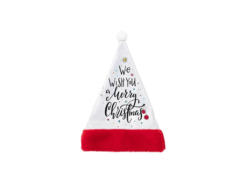 Sublimation Blanks Glitter Christmas Hat (White)
