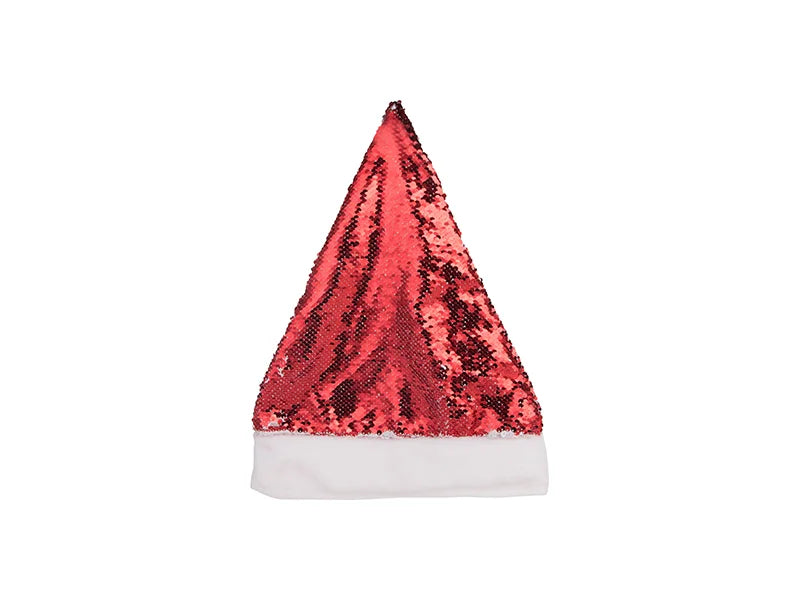 Sublimation Flip Sequin Santa Hat (Red W/ White)