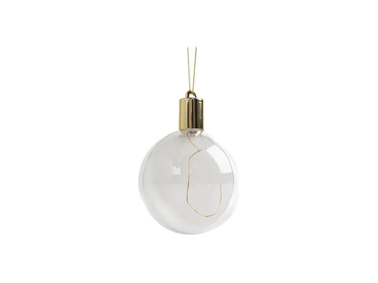 Sublimation 8cm RND Plastic Christmas Ball Ornament w/String(Clear w/ Warm light)
