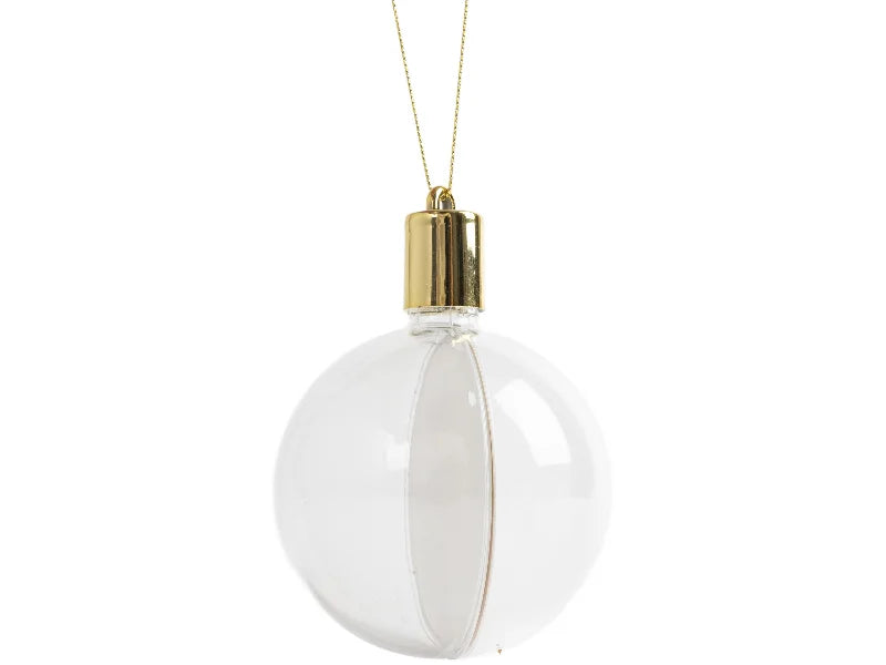 Sublimation 8cm RND Shape Plastic Christmas Ball Ornament w/String
