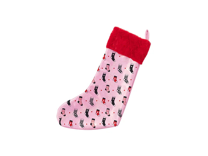 Sublimation Blanks Glitter Christmas Stocking (Pink)