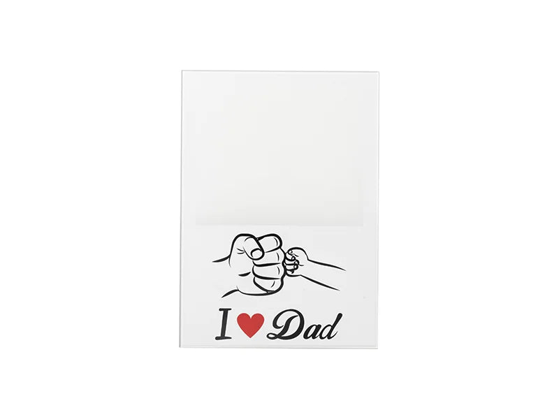 Sublimation Blanks Retangular Glass Photo Frame w/ White Patch (Dad, 12.7*17.8cm)