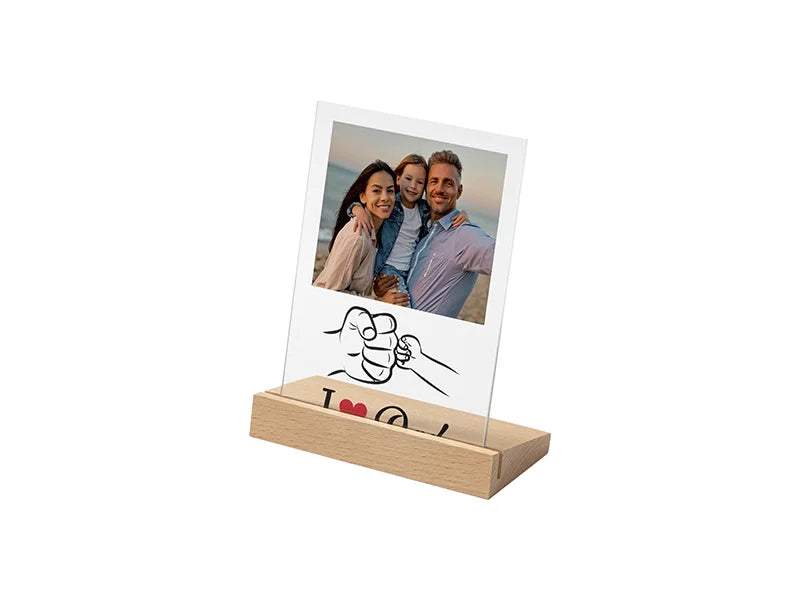 Sublimation Blanks Retangular Glass Photo Frame w/ White Patch (Dad, 12.7*17.8cm)