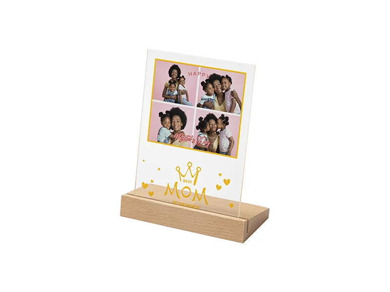 Sublimation Blanks Retangular Glass Photo Frame w/ White Patch (MOM, 12.7*17.8cm)