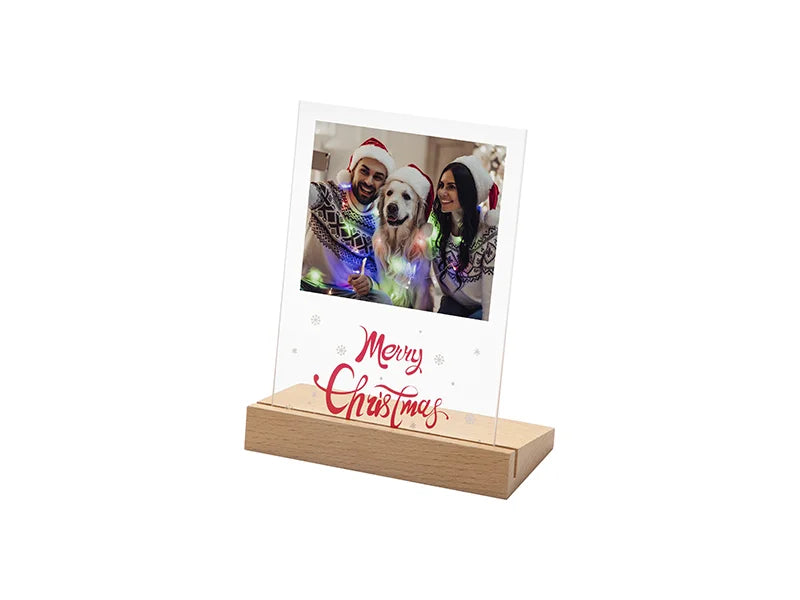 Sublimation Blanks Retangular Glass Photo Frame w/ White Patch (Merry Christmas, 12.7*17.8cm)