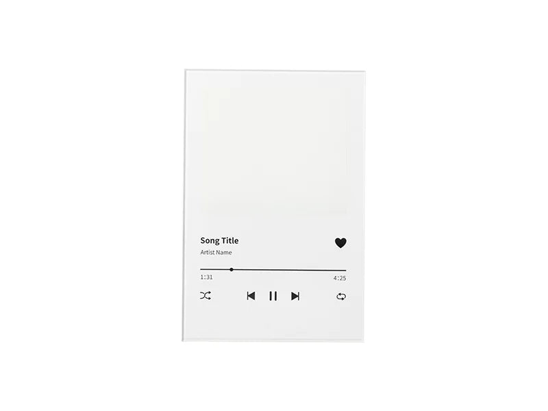 Sublimation Blanks Retangular Glass Photo Frame w/ White Patch (Music, 10*15cm)