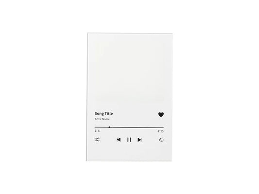 Sublimation Blanks Retangular Glass Photo Frame w/ White Patch (Music, 10*15cm)