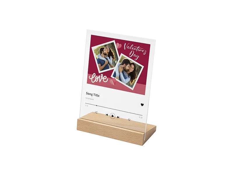 Sublimation Blanks Retangular Glass Photo Frame w/ White Patch (Music, 15*20cm)