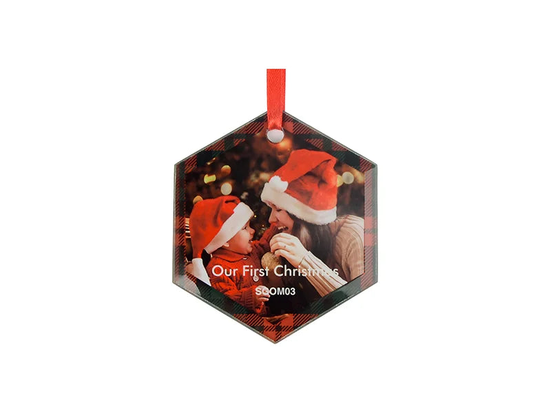 Sublimation 3inch Glass Ornament (Hexagon)