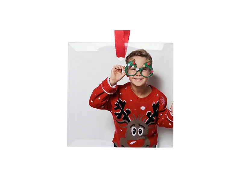 Sublimation 3inch Glass Ornament (Square)