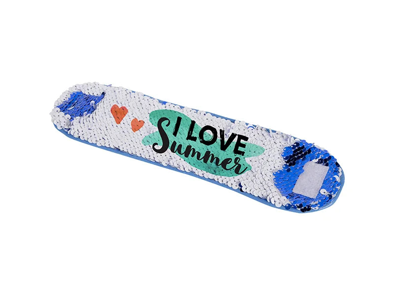 Sublimation Sequin Bracelet (Blue W/ White)
