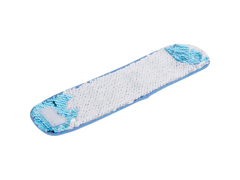 Sublimation Sequin Bracelet (Light Blue W/ White)