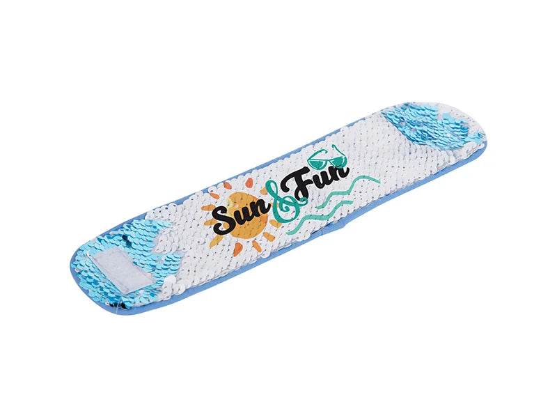 Sublimation Sequin Bracelet (Light Blue W/ White)