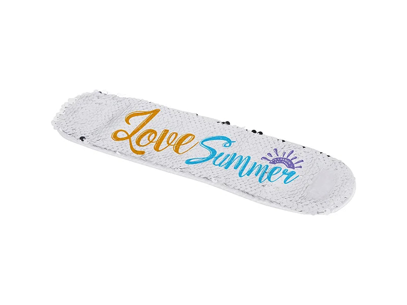 Sublimation Sequin Bracelet (White W/ Silver)