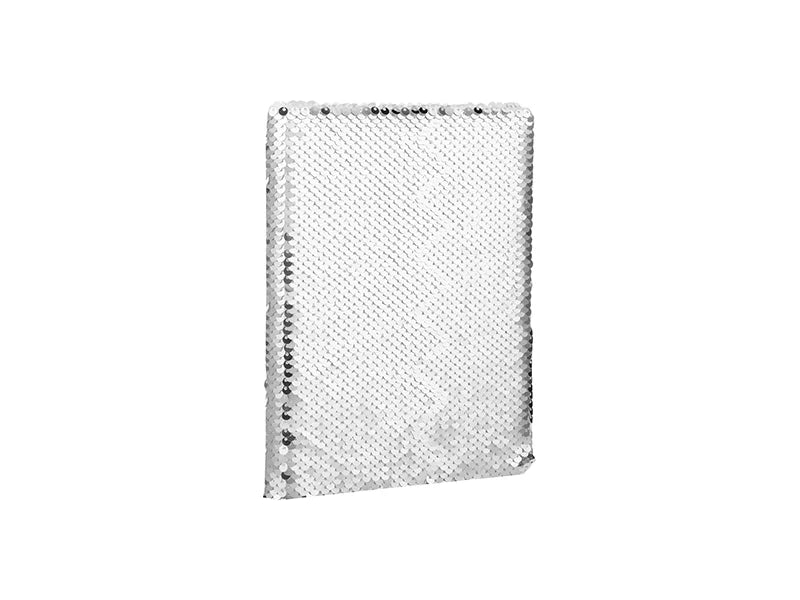 Sublimation A5 Sequin Notebook (Silver W/ White)